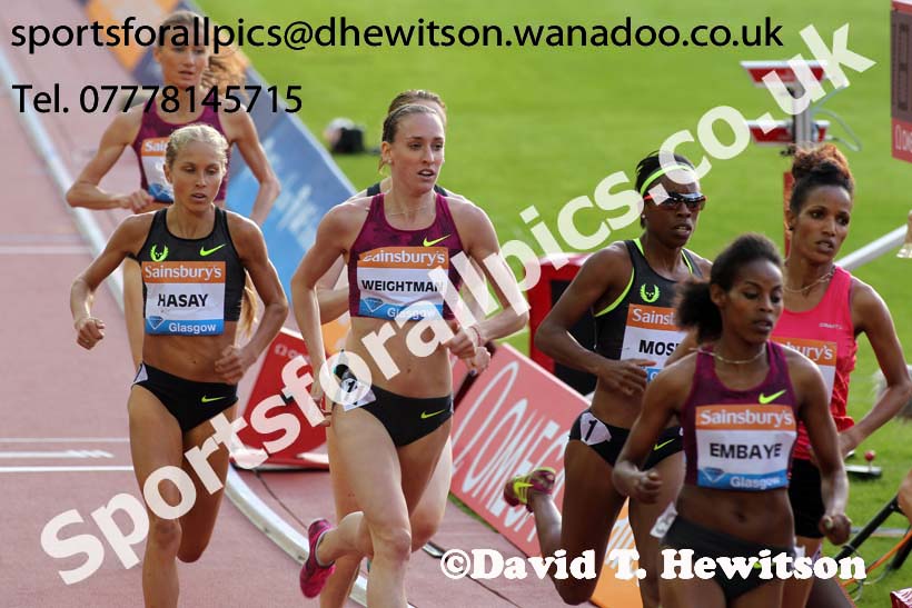 Laura Weightman 1500 metres at the Glasgow Diamond League. Photo: David T. Hewitson/Sports for All Pics